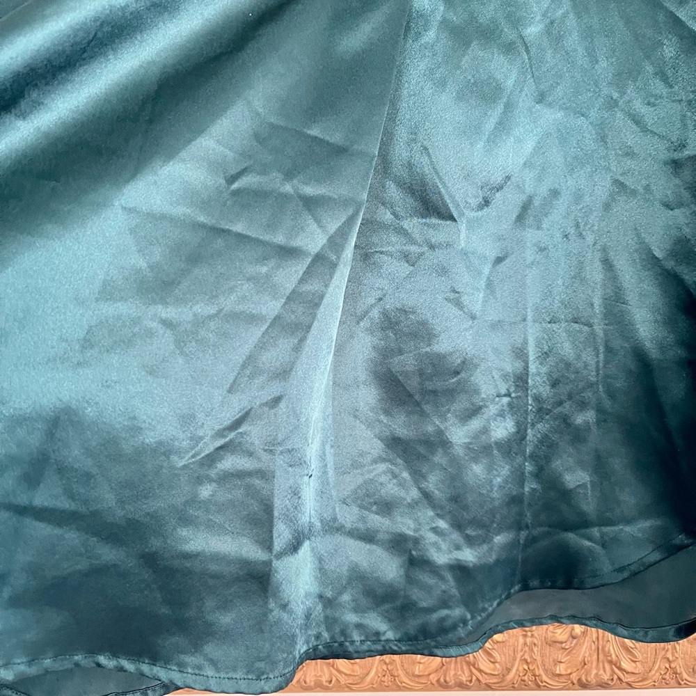 Victoria's Secret Vintage Gold Label Satin Sleep Nightshirt Green Size Medium - Picture 7 of 9